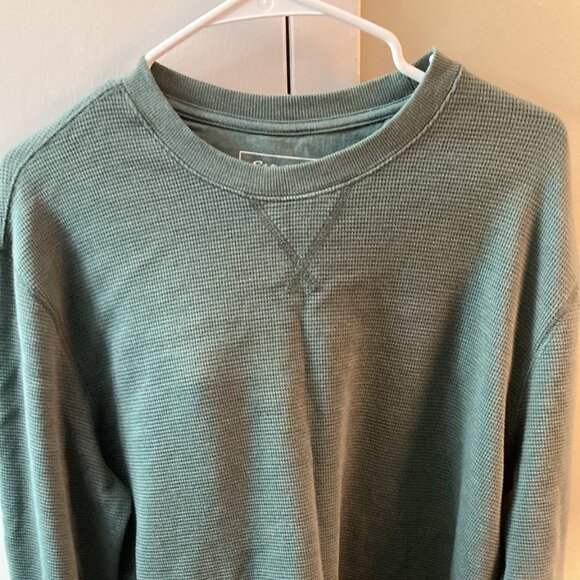 Eddie Bauer Waffle Shirt Large Pale Green - Picture 1 of 2